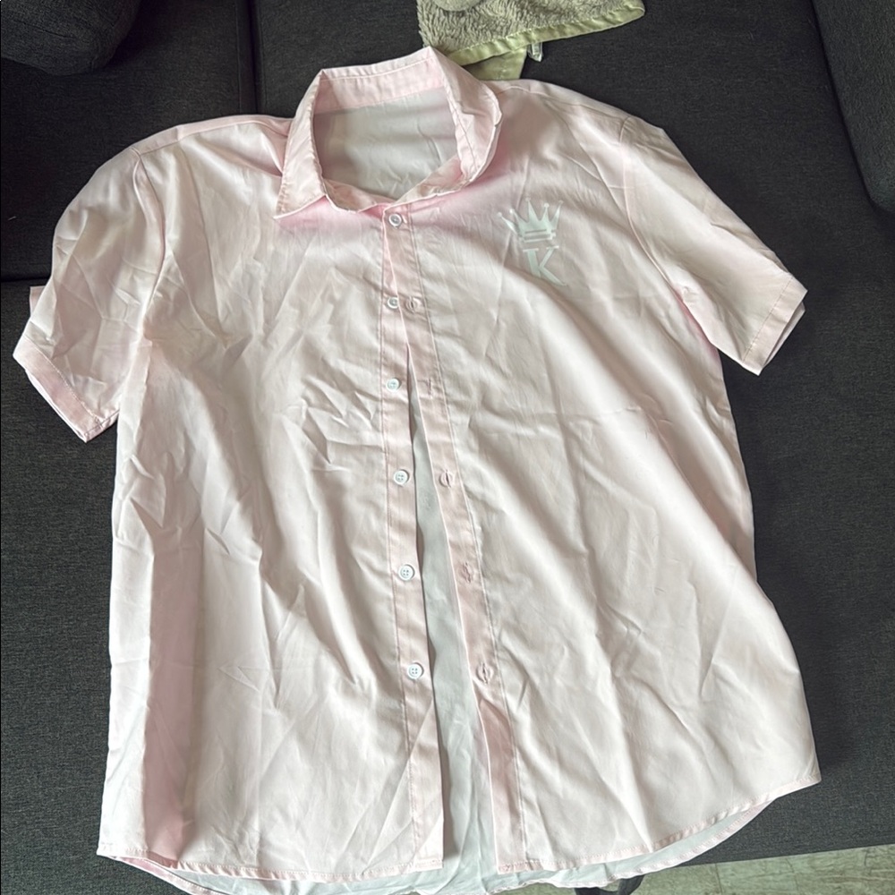 Light Pink Short Sleeve Button-Up Shirt